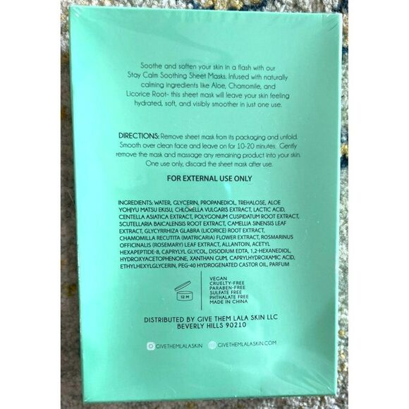 LALA SKIN STAY CALM SOOTHING SHEET MASKS - Picture 4 of 4